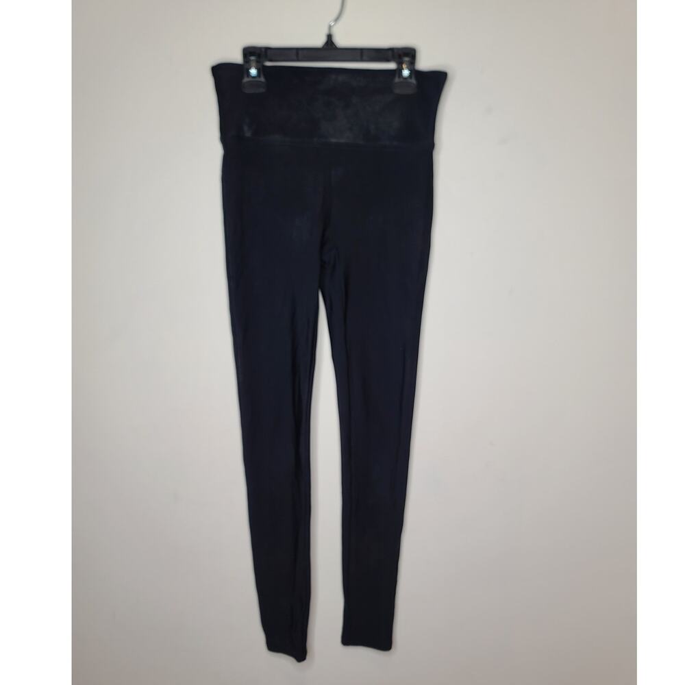 Spanx shiny black shapewear leggings - medium